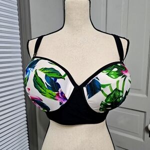 Swimsuits for All Swim Sexy Floral Print Mesh Bikini